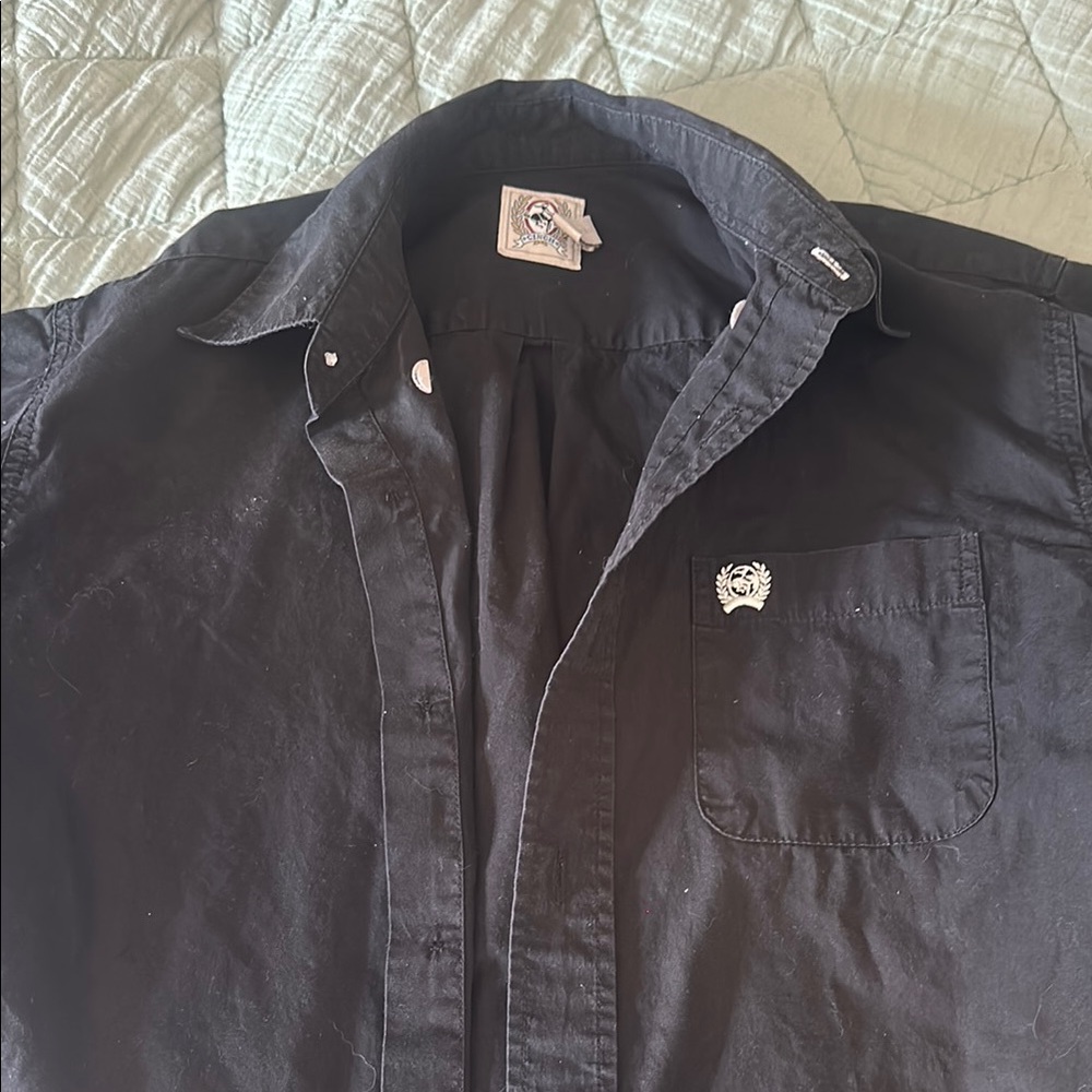 Cinch Black Button Down Kids Shirt
